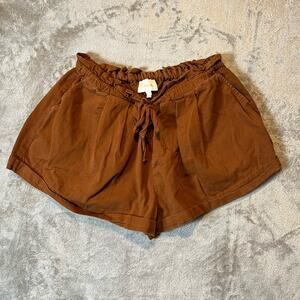 Cleobella Brown Paperbag Shorts Size‎ XL Brown Organic Cotton Women's
